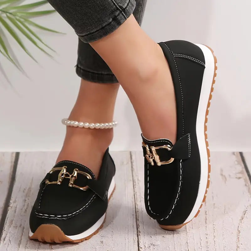 Slip-On Loafers with Buckle