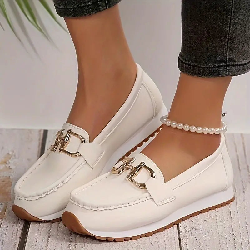 Slip-On Loafers with Buckle