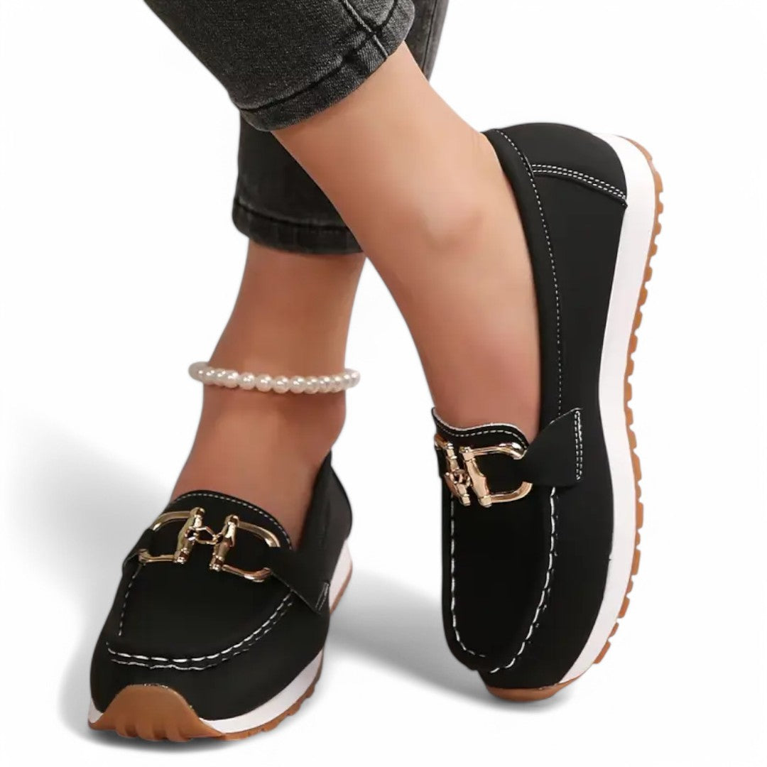 Slip-On Loafers with Buckle