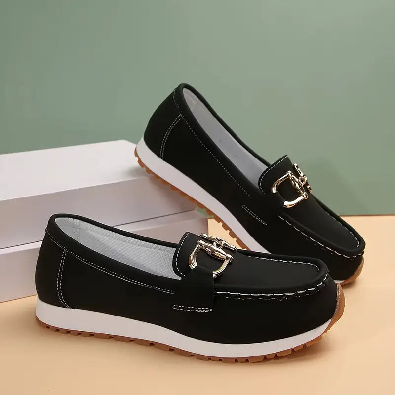 Slip-On Loafers with Buckle