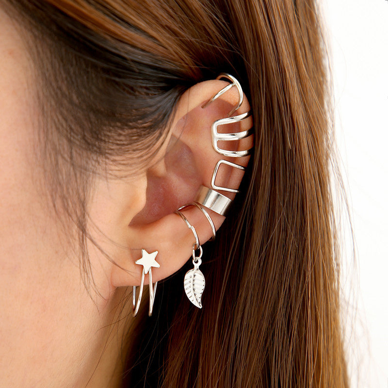 Trendy Clip Leaves Earrings