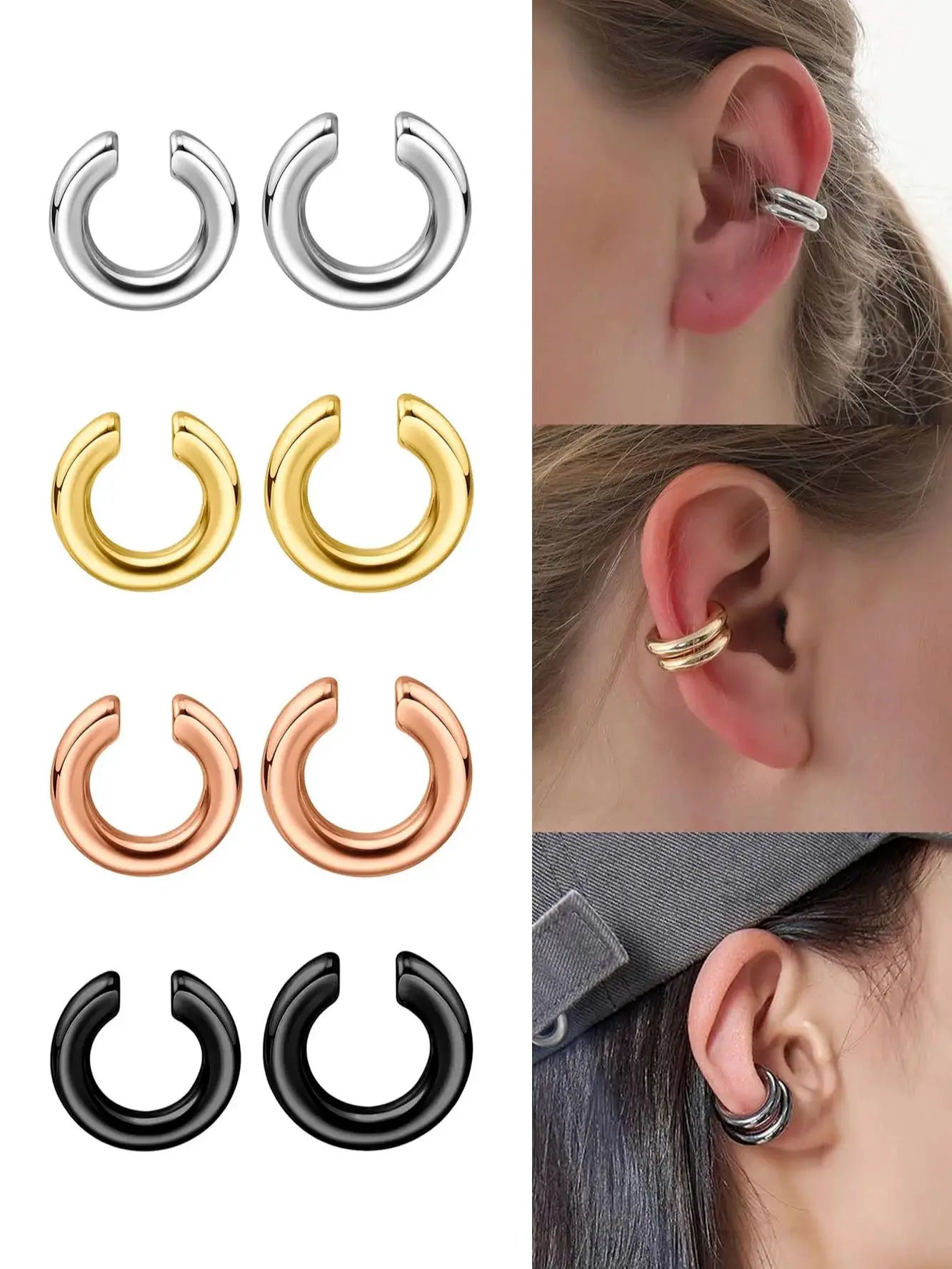 Trendy Clip-On Ear Cuffs