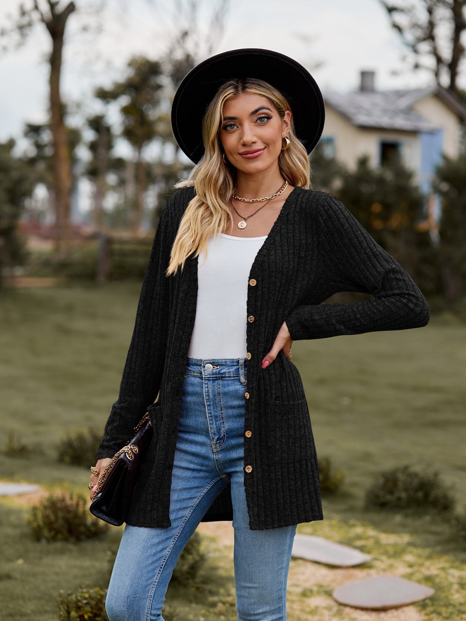 Chic Ribbed Cardigan