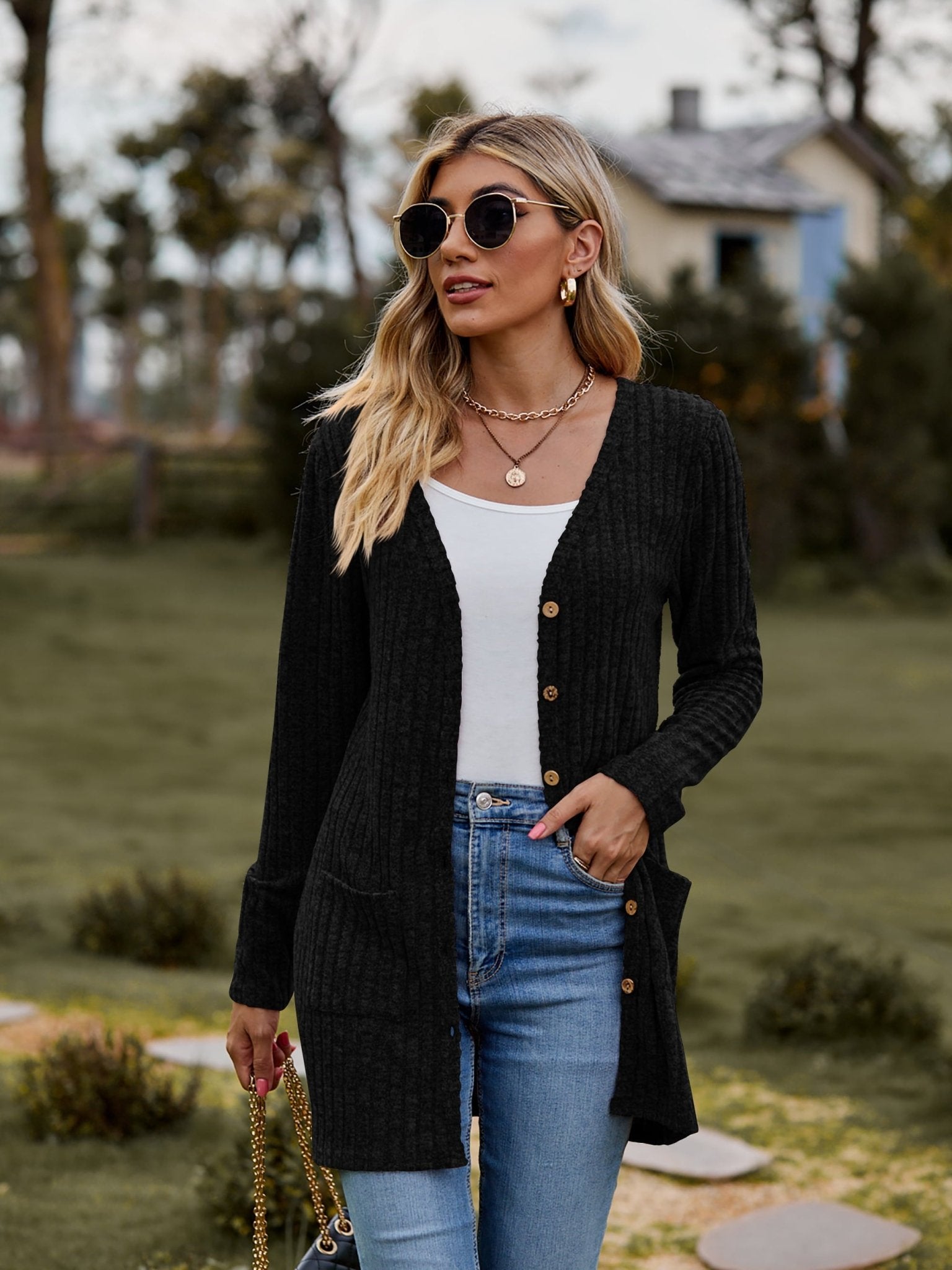 Chic Ribbed Cardigan