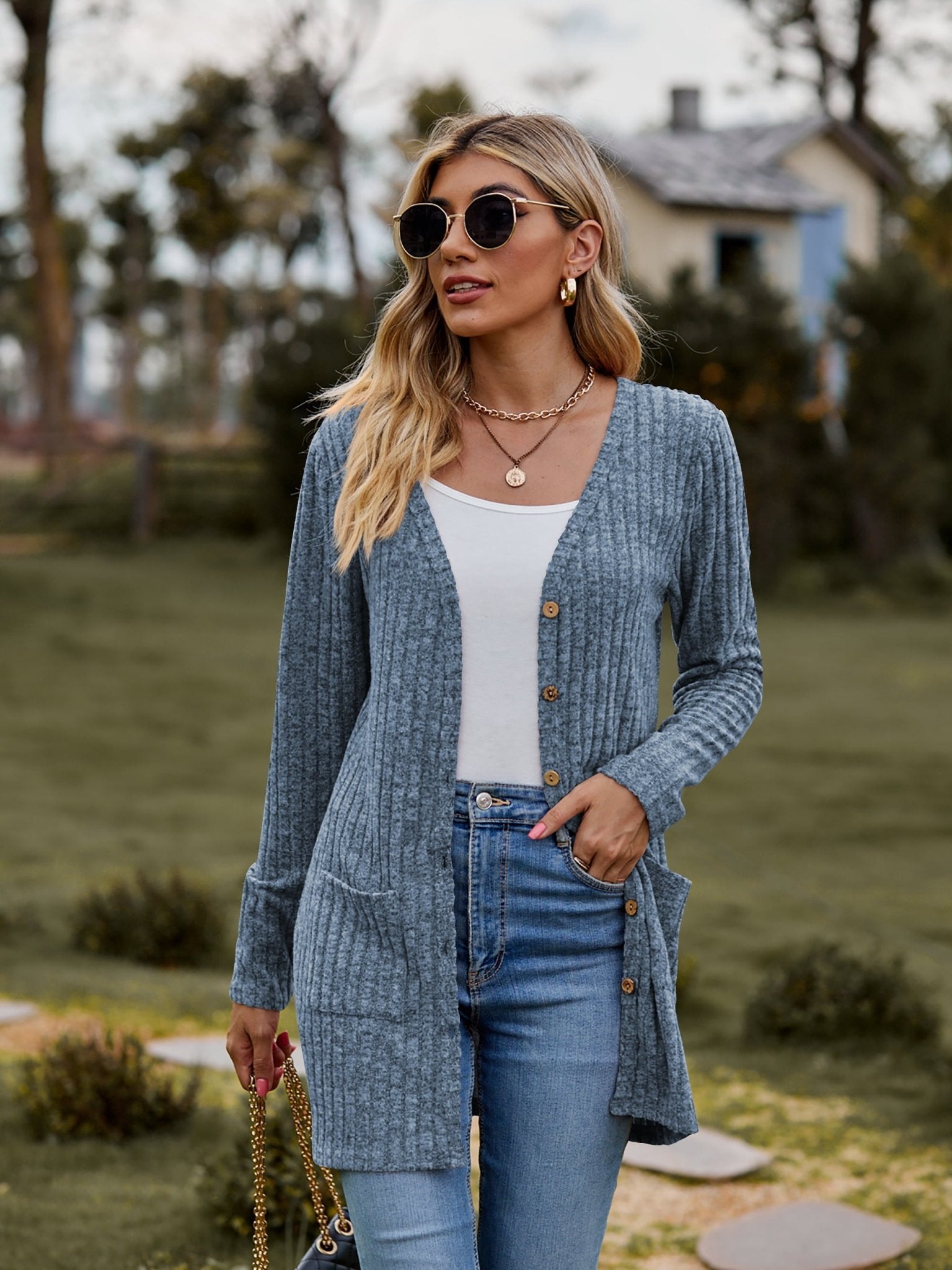 Chic Ribbed Cardigan