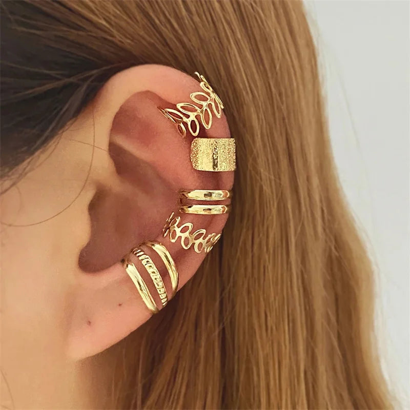 Trendy Clip Leaves Earrings