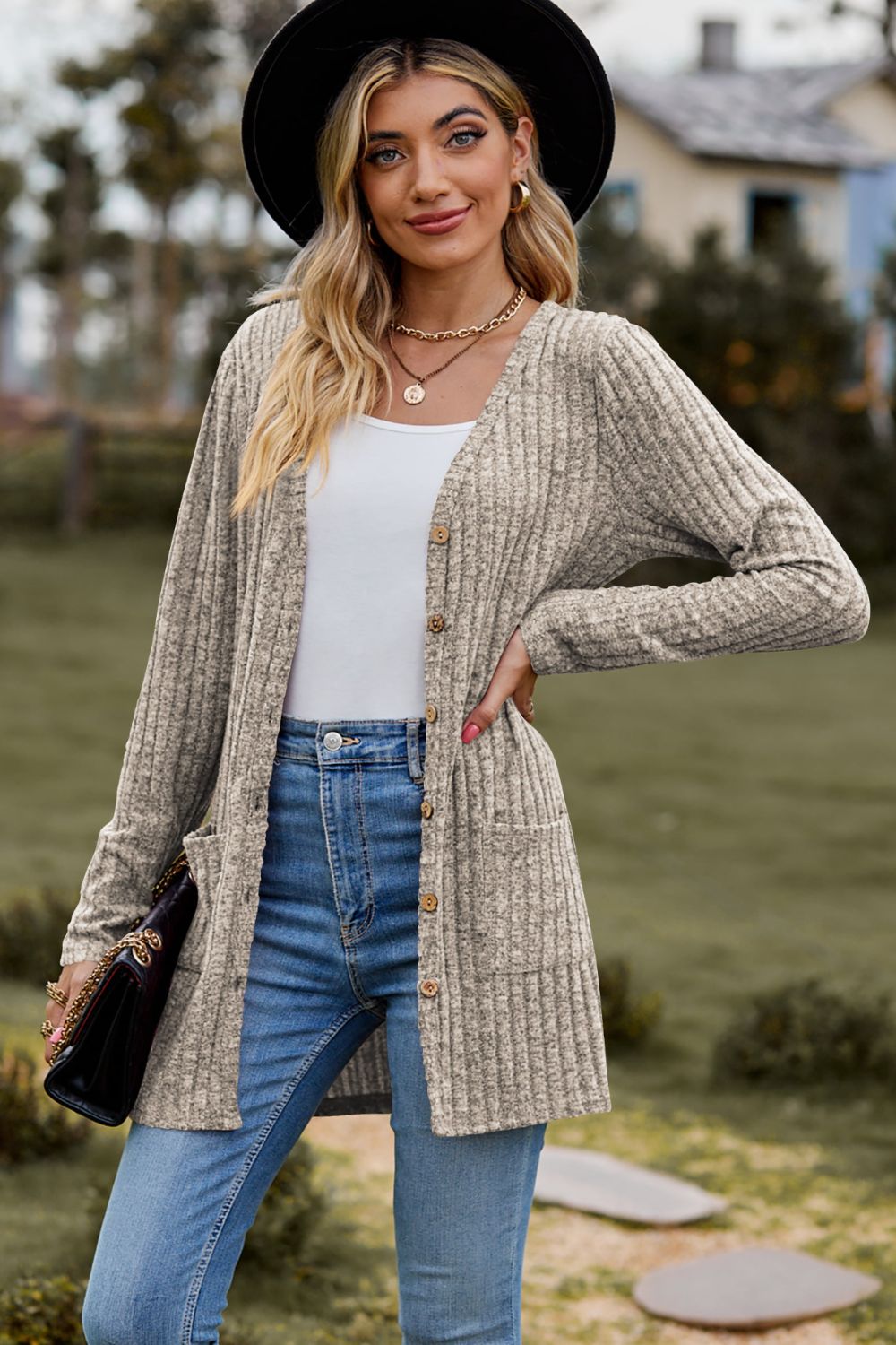 Chic Ribbed Cardigan